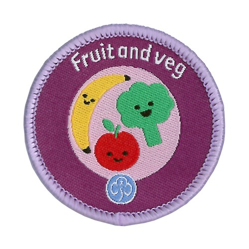 Rainbows Fruit and veg interest woven badge