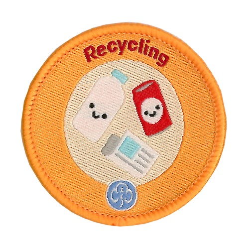 Rainbows Recycling interest woven badge