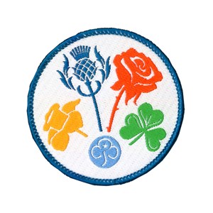 Girlguiding UK national flowers friendship woven badge