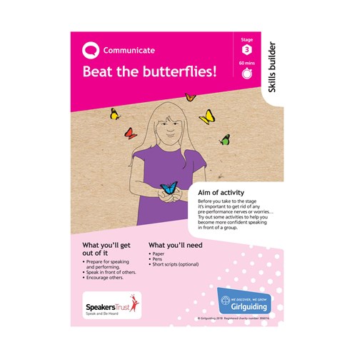 Communicate skills builder stage 3 Beat the butterflies activity resource