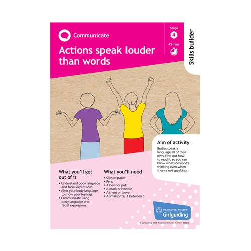Communicate skills builder stage 4 Actions speak louder than words activity resource