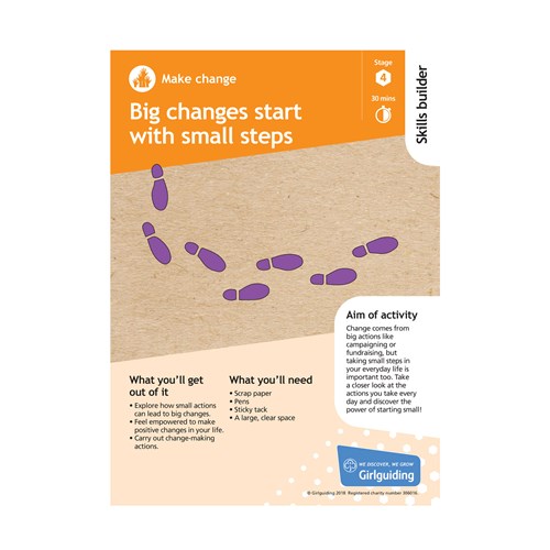 Make Change skills builder stage 4 big changes start with small steps activity resource