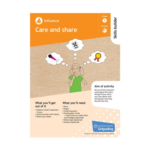 Influence skills builder stage 1 Care and Share activity resource