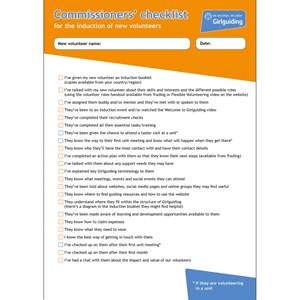 Girlguiding Commissioners checklist material