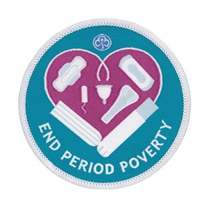 End period poverty campaign woven badge