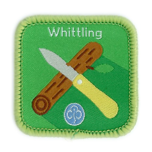 Guides whittling interest woven badge