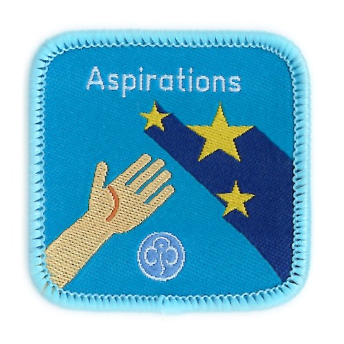 Guides aspirations interest woven badge