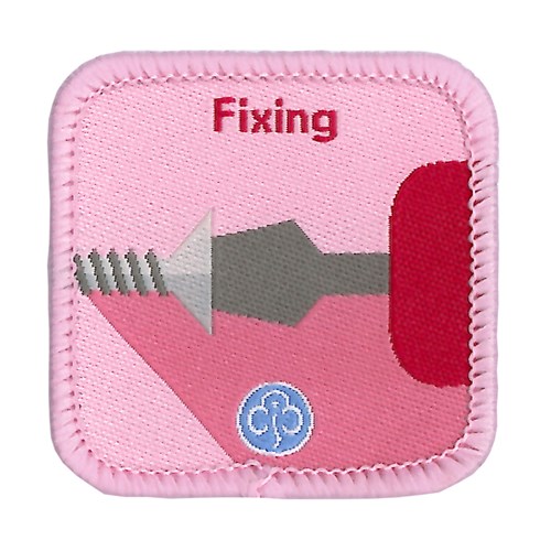 Guides fixing interest woven badge