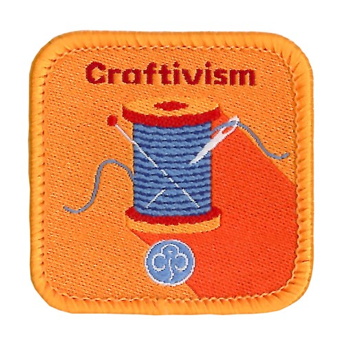 Guides craftivism interest woven badge