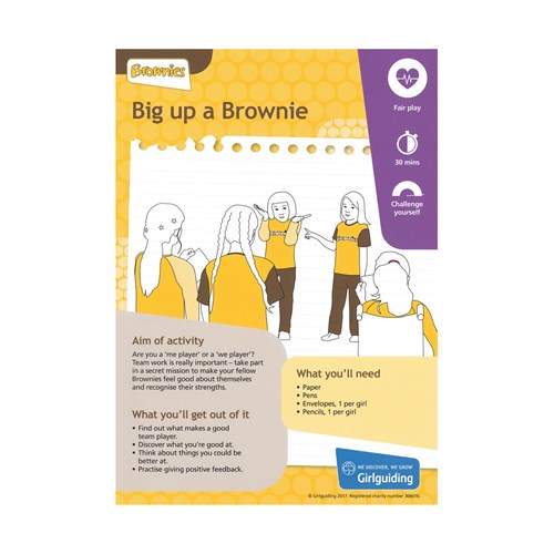 Brownies Unit Meeting Activity Be Well Big up a brownie