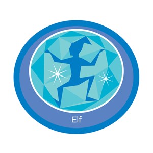 Elf emblem woven badge