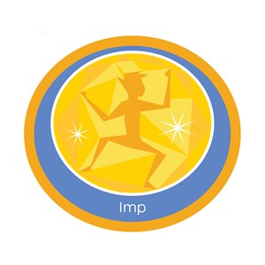 Imp emblem woven badge