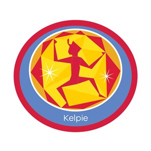 Kelpie emblem woven badge