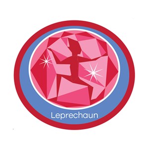 Leprechaun emblem woven badge