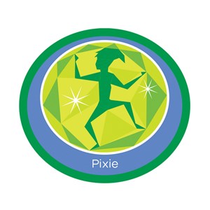 Pixie emblem woven badge