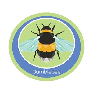 Bumblebee emblem woven badge