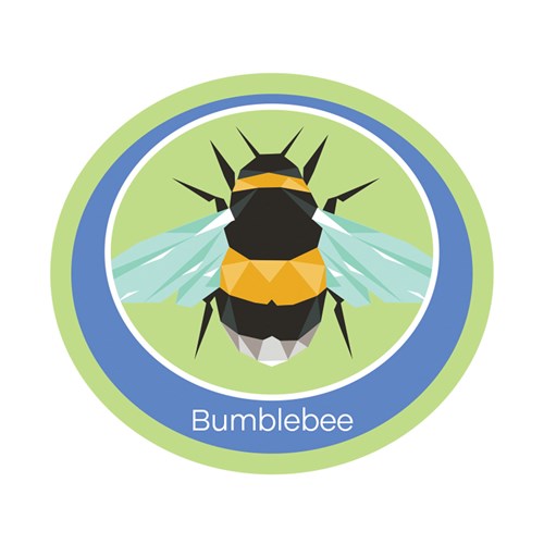 Bumblebee emblem woven badge