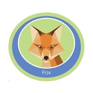Fox emblem woven badge