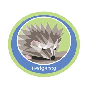 Hedgehog emblem woven badge