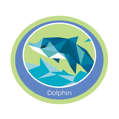 Dolphin emblem woven badge