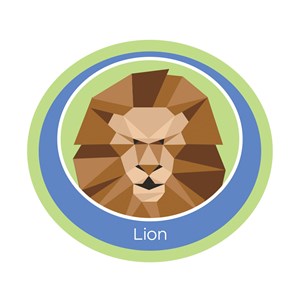 Lion emblem woven badge