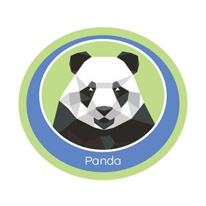 Panda emblem woven badge