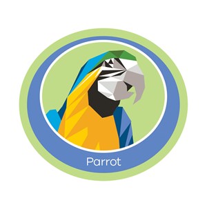 Parrot emblem woven badge