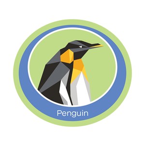 Penguin emblem woven badge