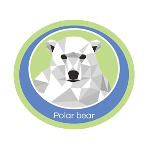Polar bear emblem woven badge