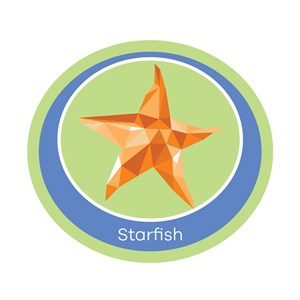 Starfish emblem woven badge