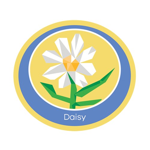 Daisy emblem woven badge