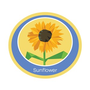 Sunflower emblem woven badge