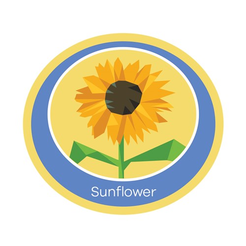 Sunflower emblem woven badge