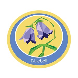 Bluebell emblem woven badge