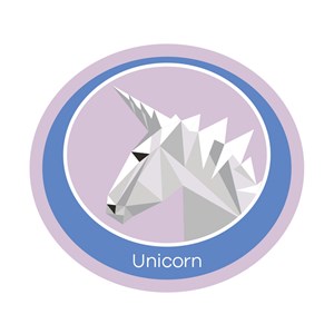 Unicorn emblem woven badge