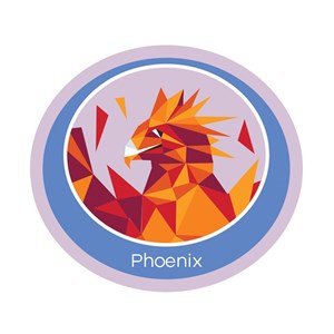 Phoenix emblem woven badge