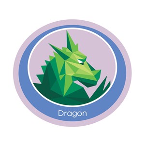 Dragon emblem woven badge