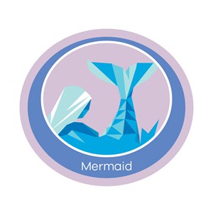 Mermaid emblem woven badge