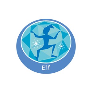 Elf emblem metal badge