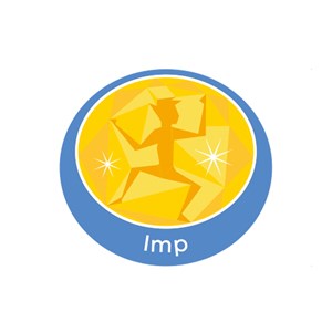 Imp emblem metal badge