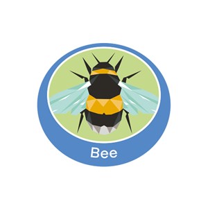 Bee emblem metal badge