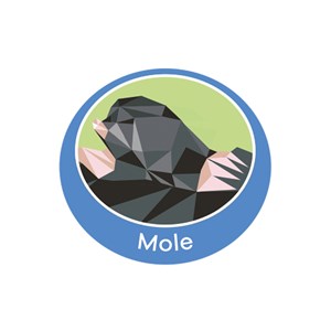 Mole emblem metal badge