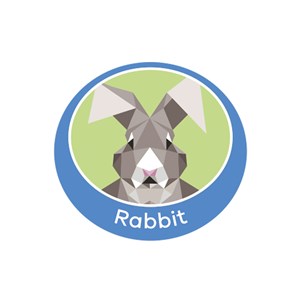 Rabbit emblem metal badge