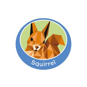 Squirrel emblem metal badge