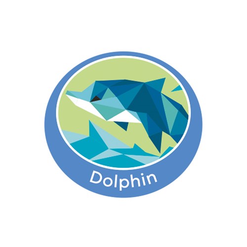 Dolphin emblem metal badge