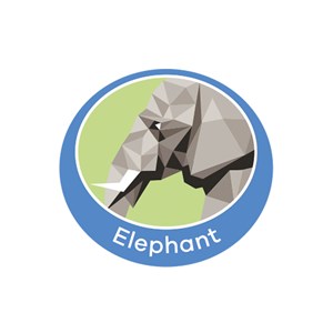 Elephant emblem metal badge