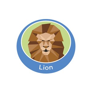 Lion emblem metal badge
