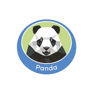 Panda emblem metal badge