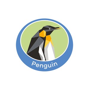 Penguin emblem metal badge