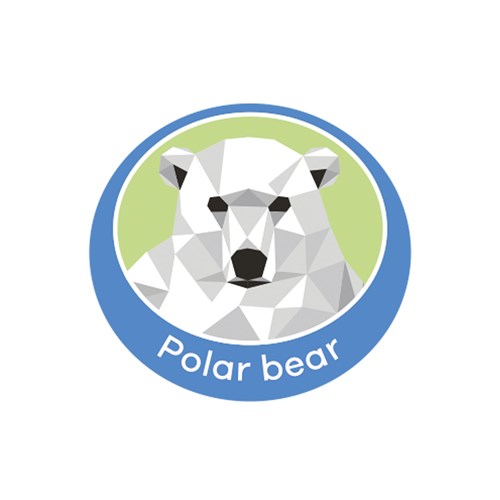 Polar bear emblem metal badge